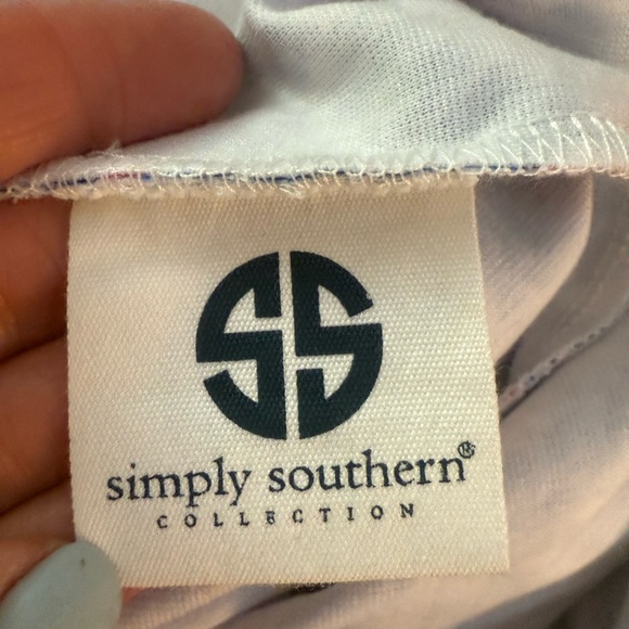 Simply Southern Blue and White Sleeveless V-Neck Sundress - Picture 9 of 10